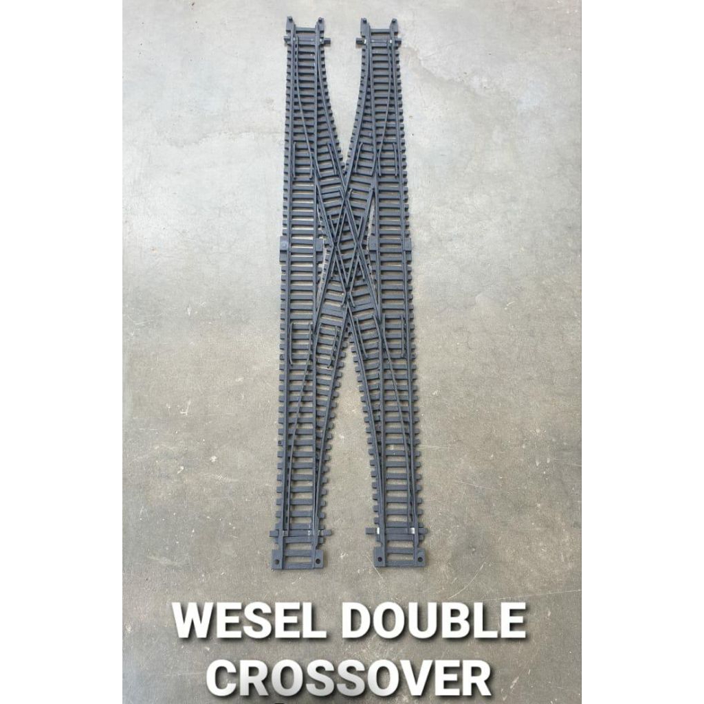Rel Wesel Double Crossover Modifikasi Railking Mainan Miniatur Kereta Api Rail King
