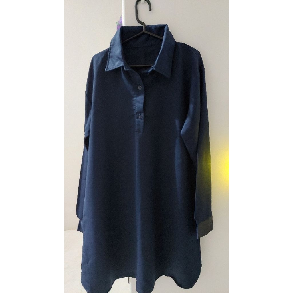 PRELOVED BLOUSE JUMBO WANITA NAVY BAJU ATASAN WANITA JUMBO