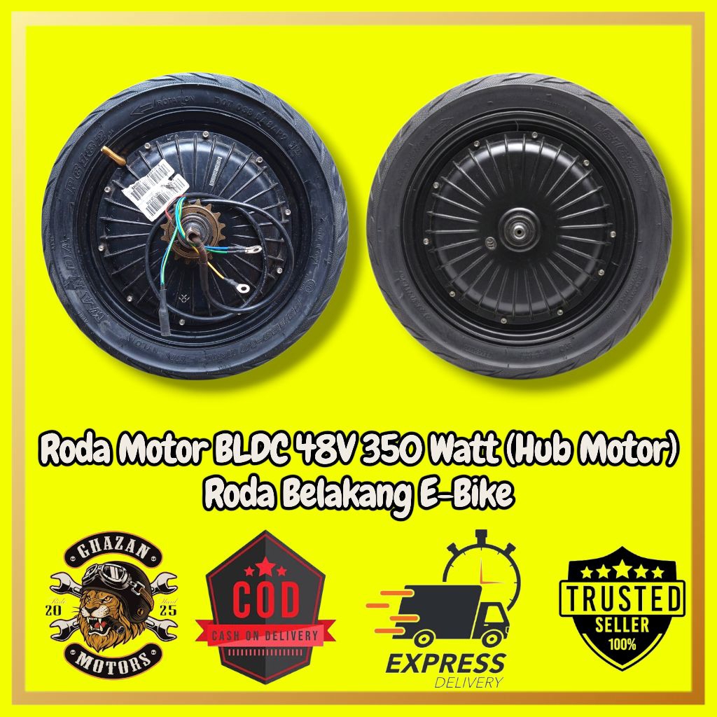 Dinamo Roda Sepeda Listrik 48 Volt 350W Motor Penggerak Skuter Set Ban