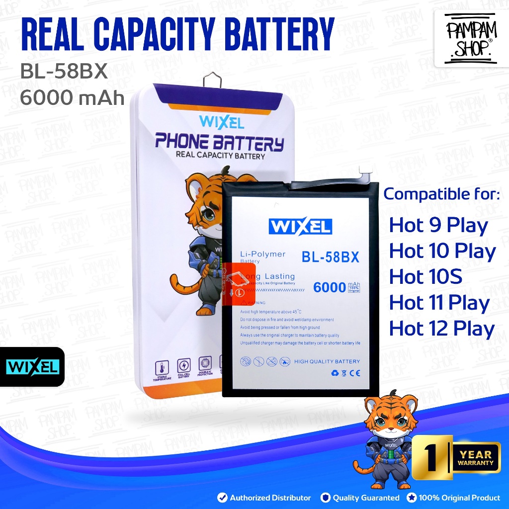 WIXEL Baterai Double Power BL-58BX BL58BX Infinix Hot 9 Play X680 Hot 10 Play X688 X688C Hot 10S X68