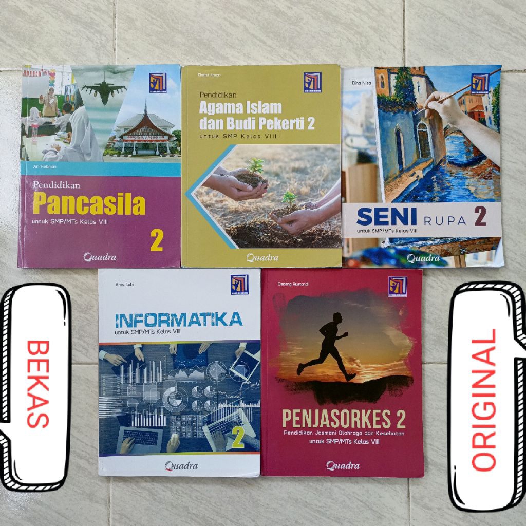 ( BUKU BEKAS ) ( ORIGINAL ) Kelas 8 VIII 2 II SMP MTS Penerbit Quadra Kurikulum Merdeka - Bahasa Ind