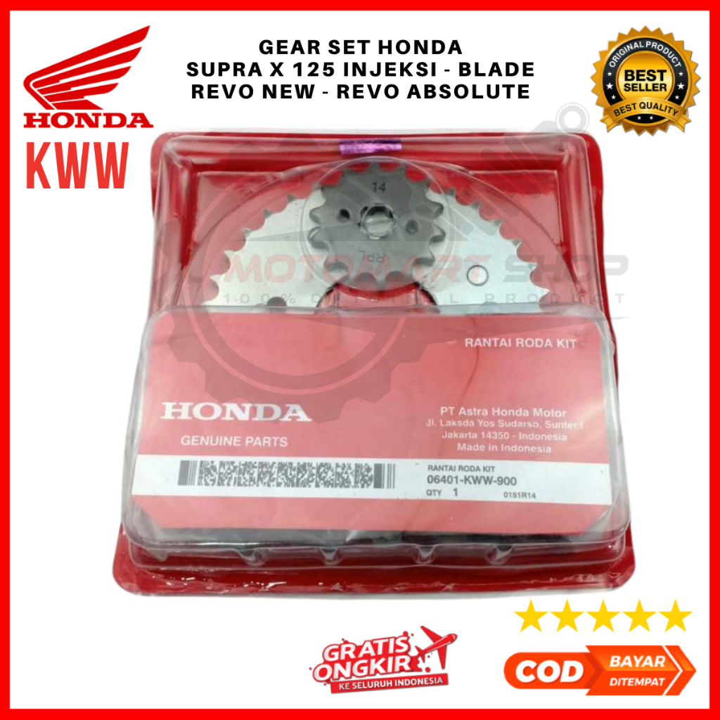 Gear Set Blade / Gir Set Honda Revo Absolute New / Gear Set Supra X 125 FI - KWW