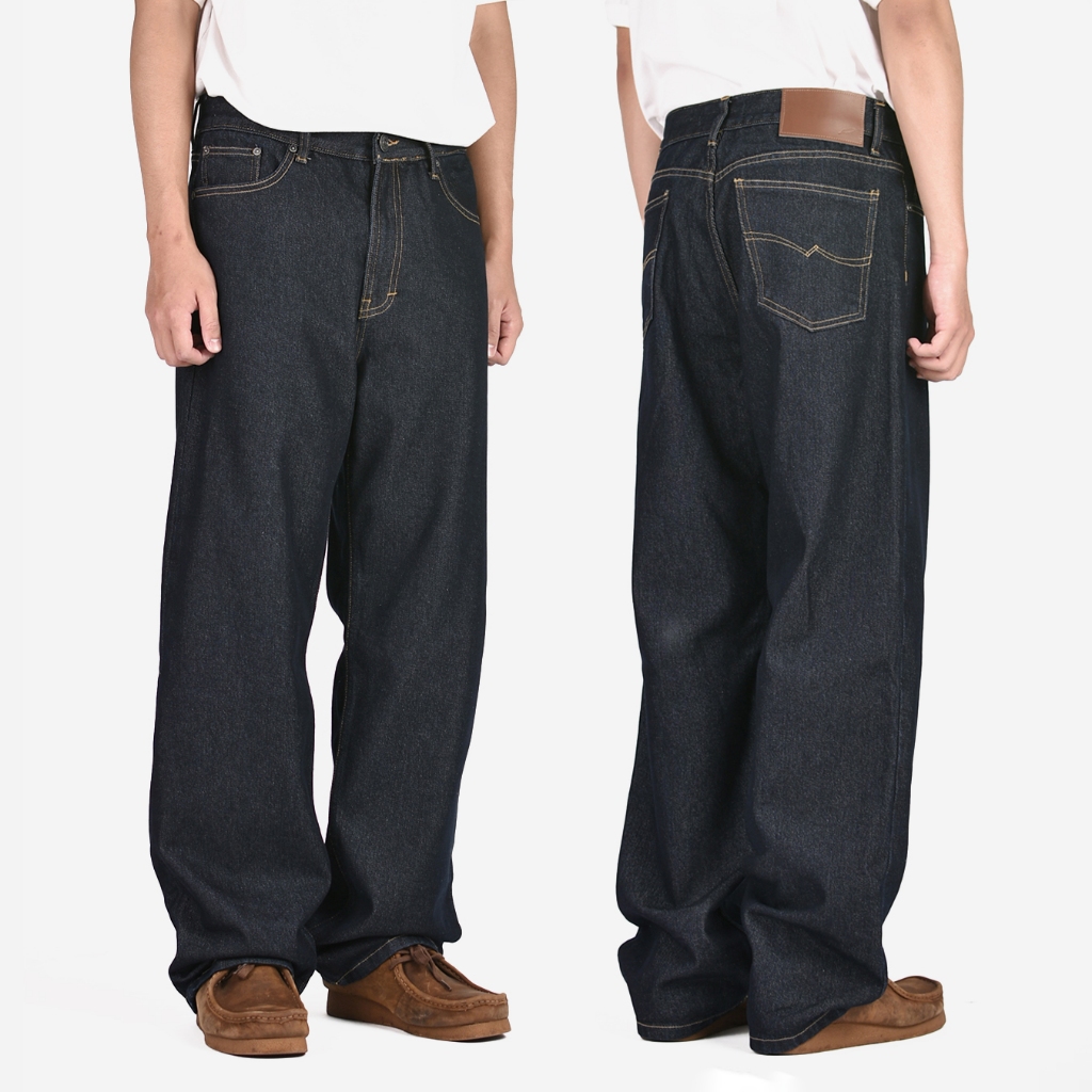 Warning Clothing - Denimes 1.442 Prewashed Non Stretch Loose Fit Straight Jeans Pria Biru Tua