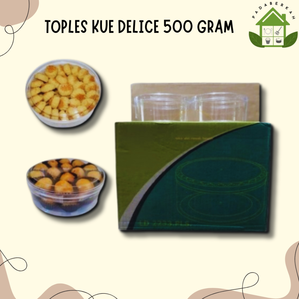 Toples Kue Kering Kue Nastar Delice 500 gram / Toples Lebaran Plastik Toples Bulat Murah