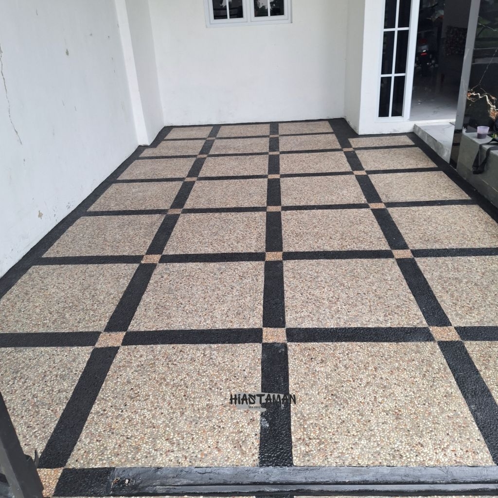 lantai garasi batu sikat batu alam