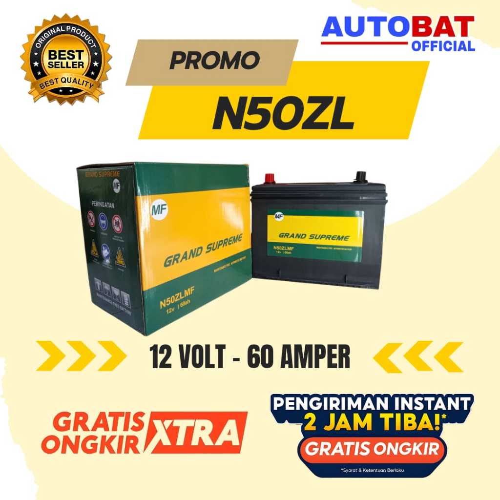Aki Mobil GS Grand Supreme  N50ZL 12V 60Ah