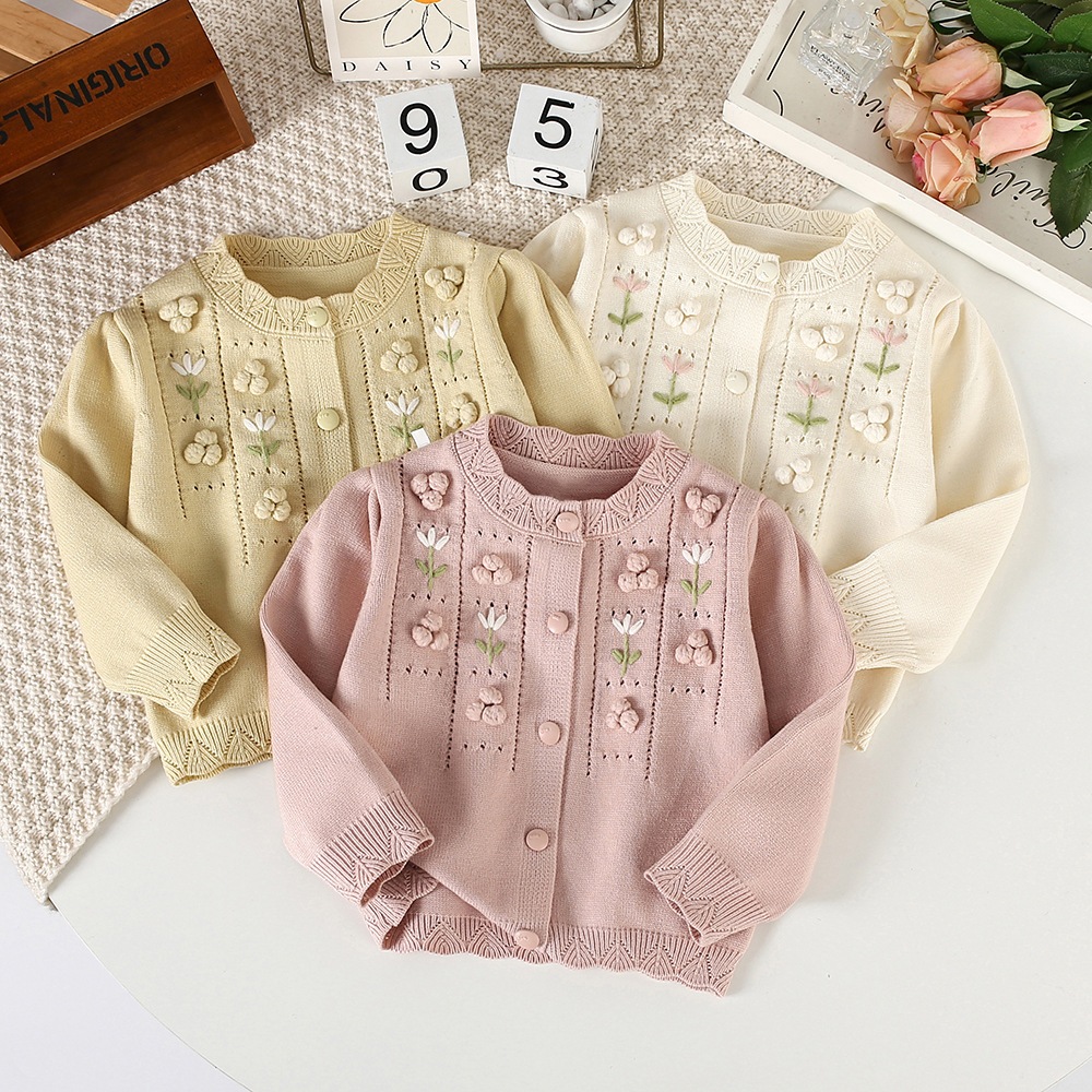 Kardigan Anak Perempuan / Cardigan Anak Cewek Bahan Rajut / Outer Anak Lucu Tebal Premium