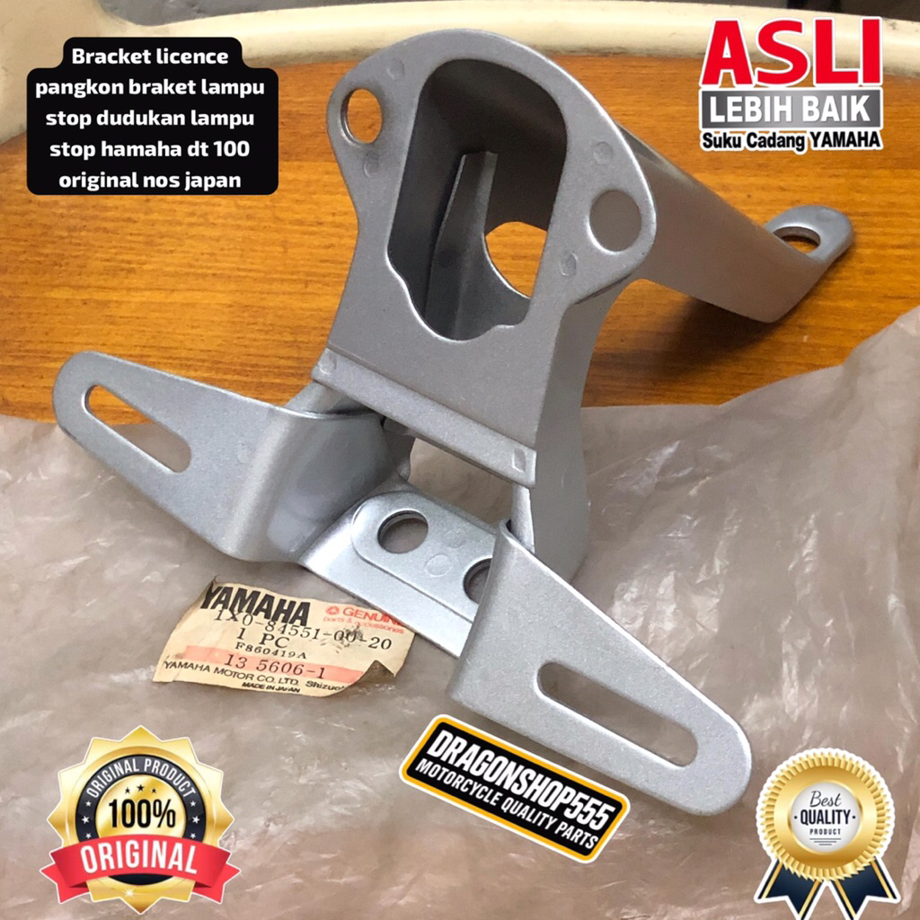 BRACKET LICENCE PANGKON BREKET LAMPU STOP DUDUKAN LAMPU STOP YAMAHA DT100 ORIGINAL NOS JAPAN 1X0-845