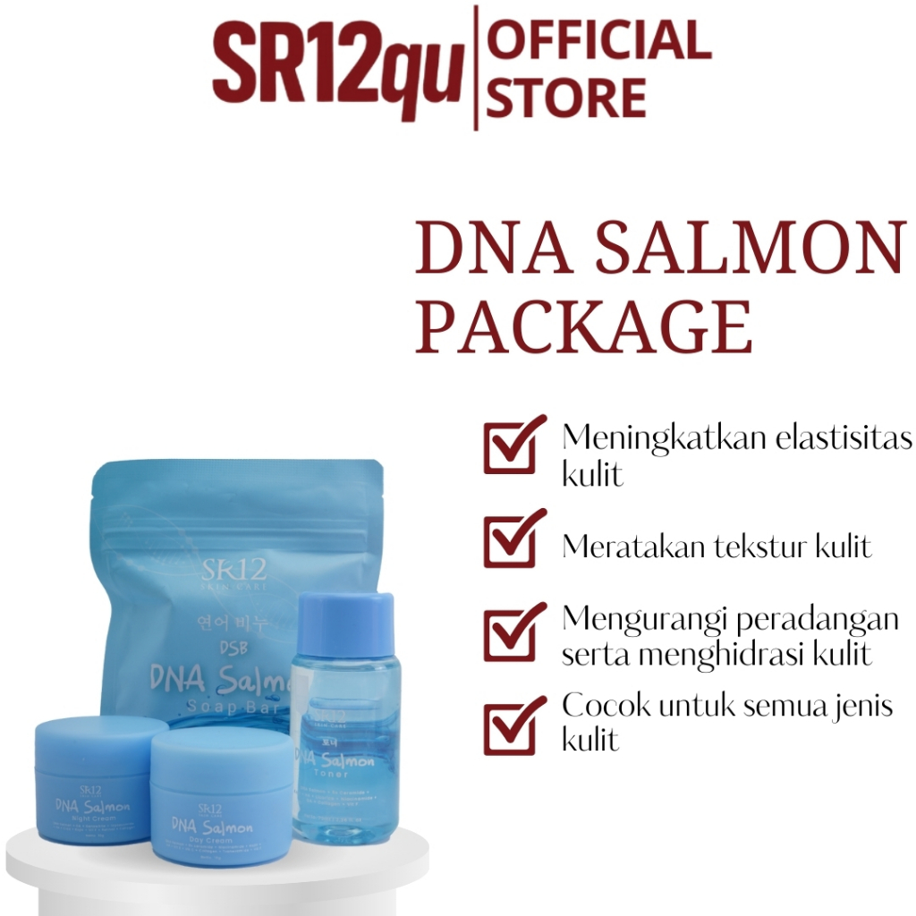 SR12qu - CREAM DNA SALMON SR12 PAKET DNA SALMON MEMUTIHKAN WAJAH MENCERAHKAN WAJAH MEMUDARKAN WAJAH 