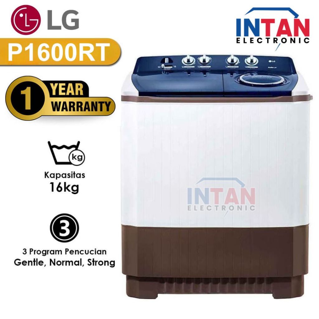 MESIN CUCI LG 2 TABUNG KAPASITAS 16KG P1600RT / MESIN CUCI P1600RT MEDAN