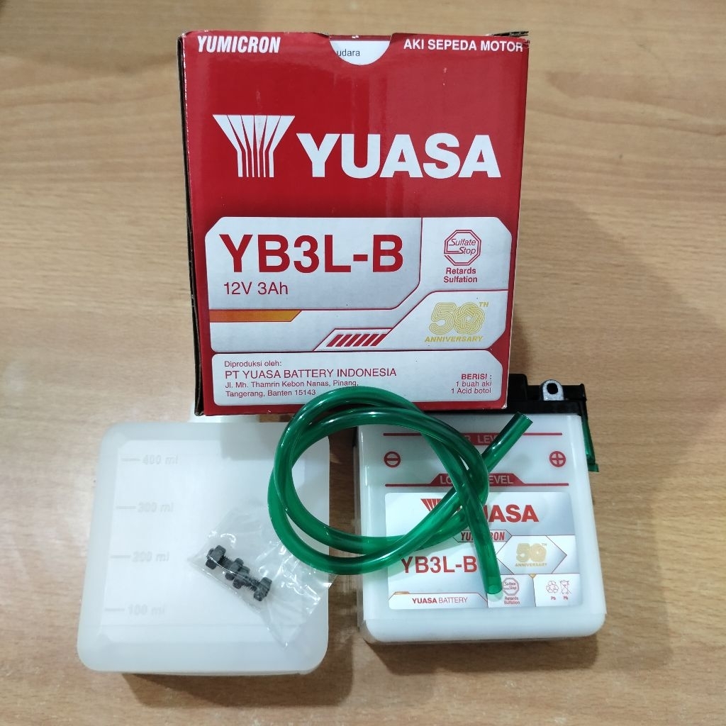 1000%original Kemasan terbaru(COD)Aki  Basah Yuasa YB3L-B  RxKING NINJA 2tak