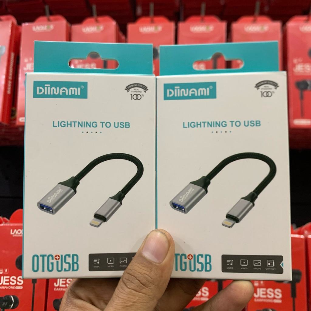 DIINAMI KABEL OTG USB TO Ligthning cable otg iphone Adapter Converter USB 3.0 Plug Play Flashdisk Da