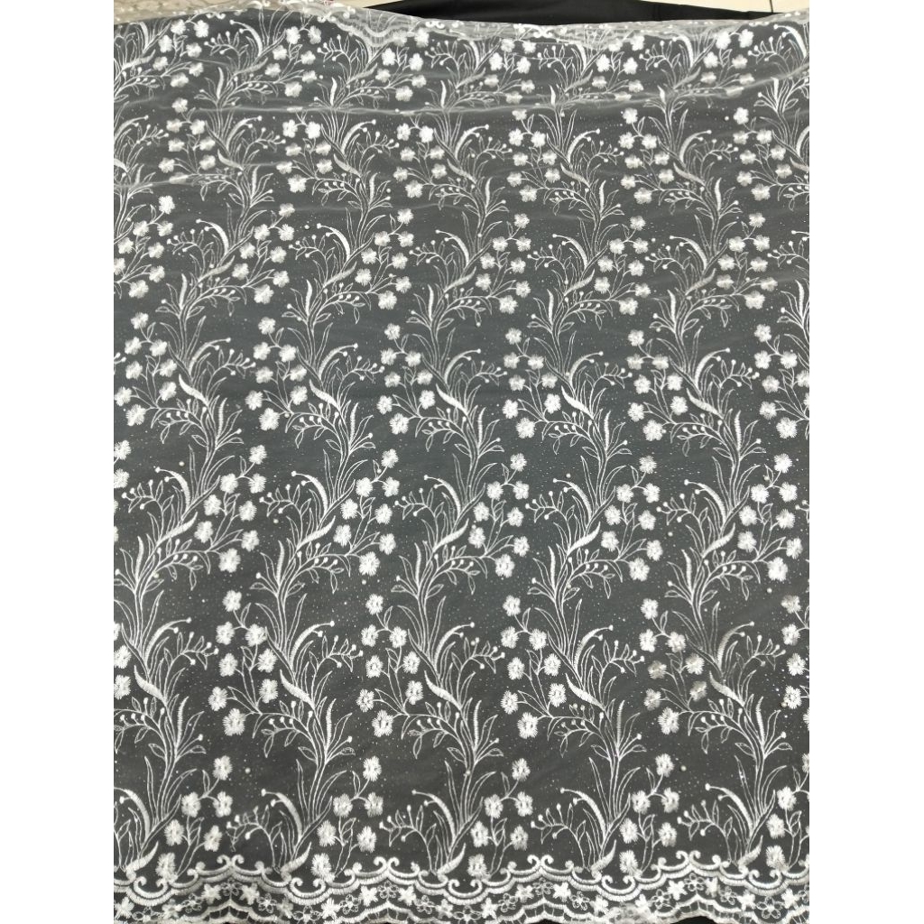 Tile TR gliter Mutiara pola bunga Kecil/bahan kebaya/kondangan/bridesmaid