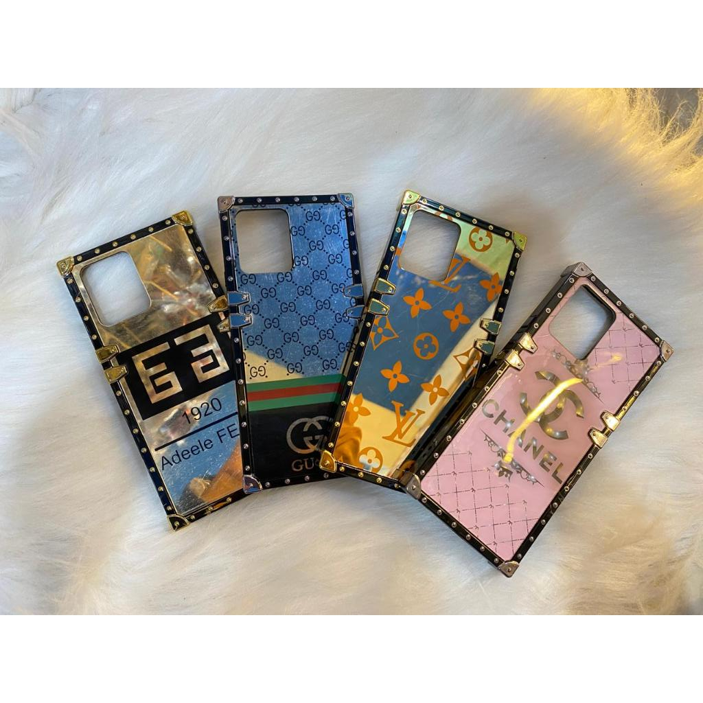 CASE MOTIF FASHION LV ORI GUCCI BURBERRY CHROME LEATHER LUXURY  CASE BRENDED IMPORT REALME 8 PRO