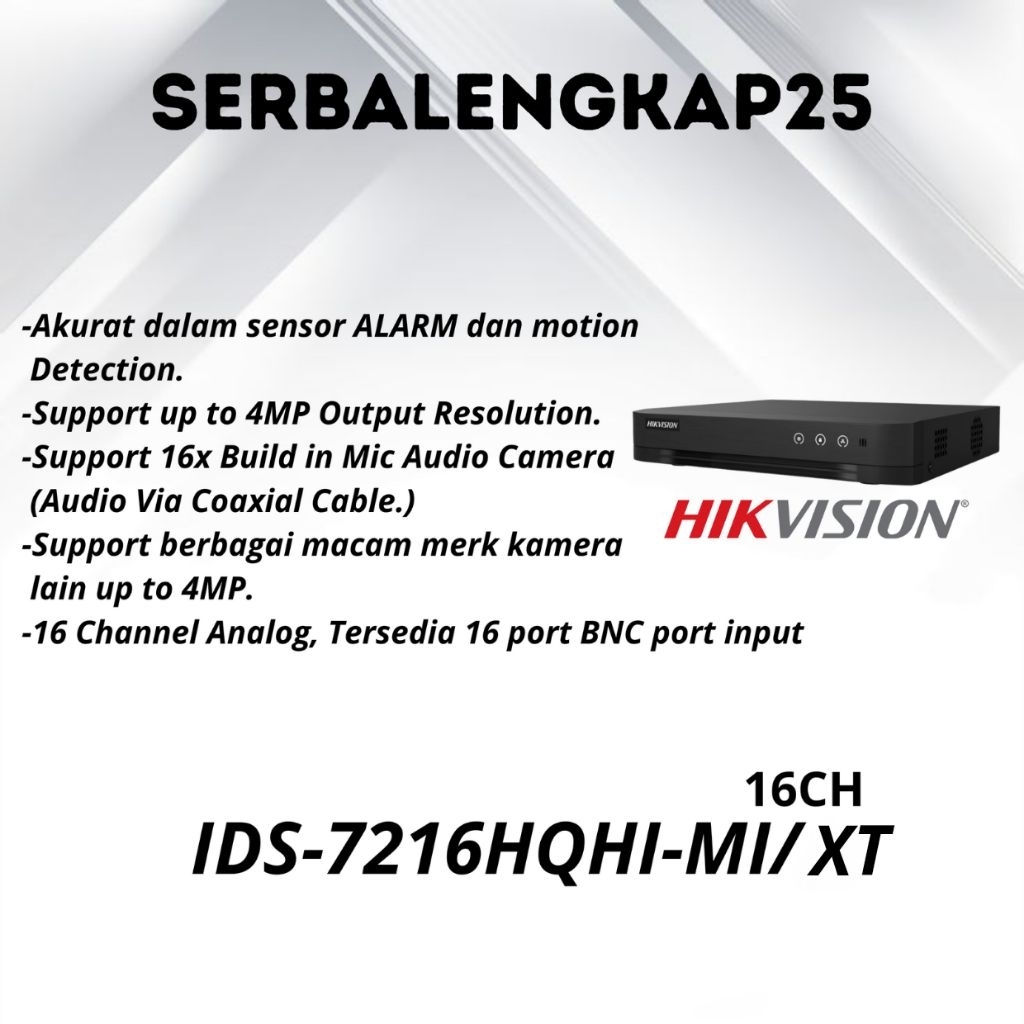 DVR HIKVISION 16 CHANEL IDS-7216HQHI-M1/XT DVR HIKVISION 16CH ORIGINAL TURBOHD