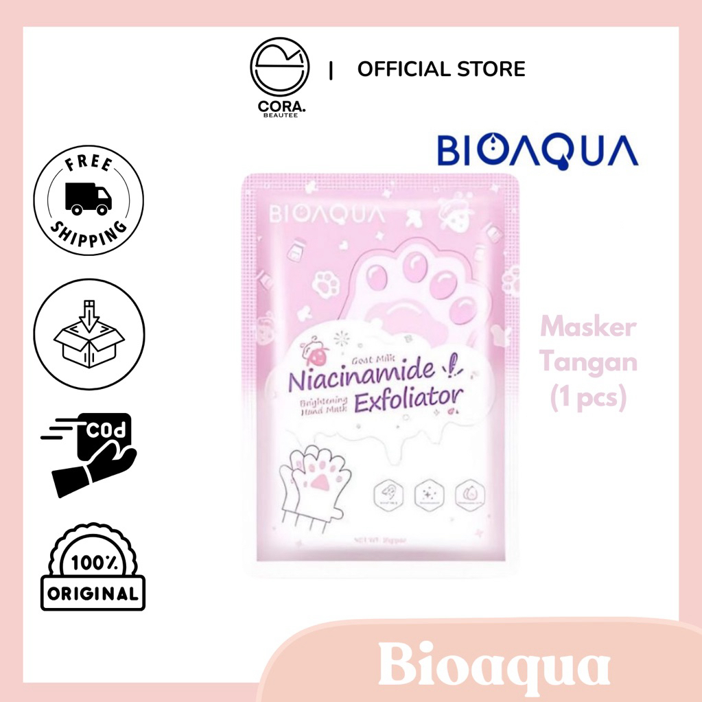 CORA | Bioaqua Goat Milk Niacinamide Exfoliator Hand Mask 35gr
