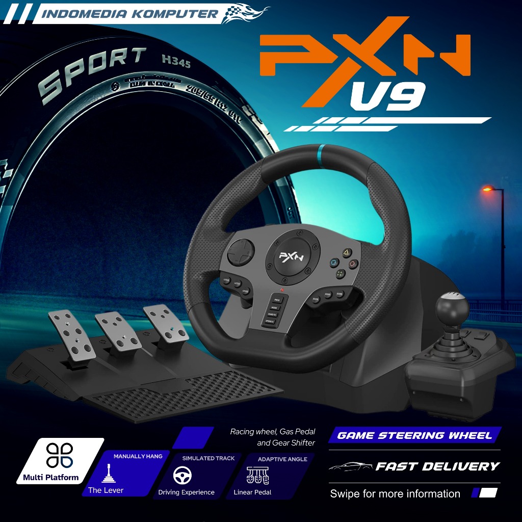 PXN-V9 Steering Wheel With Clutch Shifter Alternatif Logitech G29 Game Stir PXN V9 Racing Wheel V9