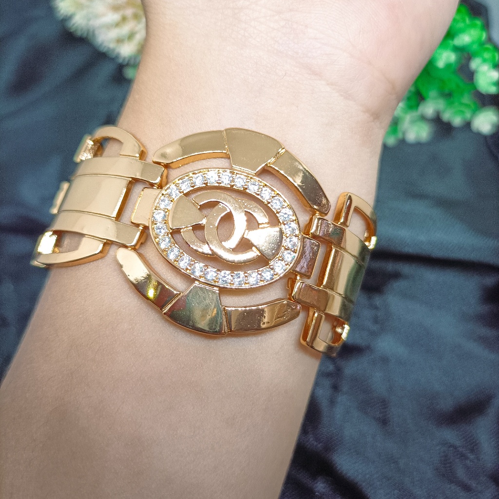 Terbaru Import Gelang Kendari Dubai India Lapis Emas 24K Gold Xuping Ori Gelang Dewasa Plat Balok Ba