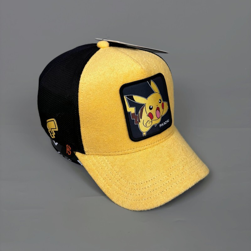 TOPI ORIGINAL CAPSLAB TRUCKER SUEDE PIKACHU YELLOW BLACK