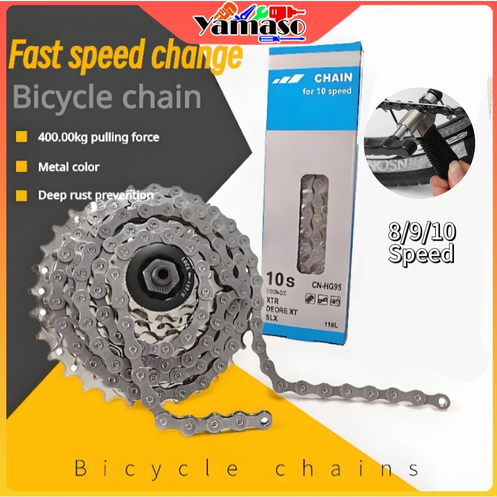2026 NEW Rantai sepeda 8/9/10 speed rantai sepeda gunung 116 rantai penghubung rantai sepeda gunung