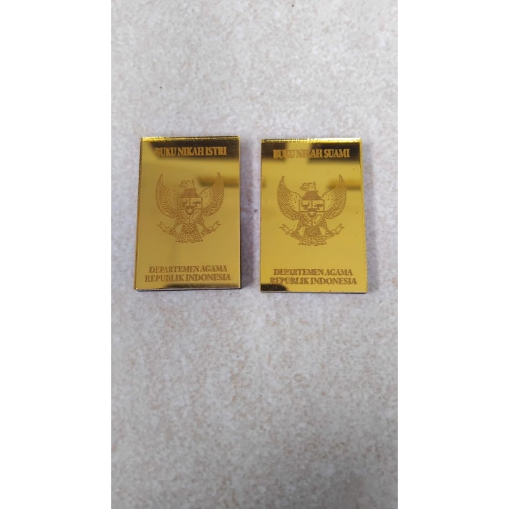 Replika Buku Nikah Akrilik Print uv/Replika Buku Nikah Akrilik Miror Gold