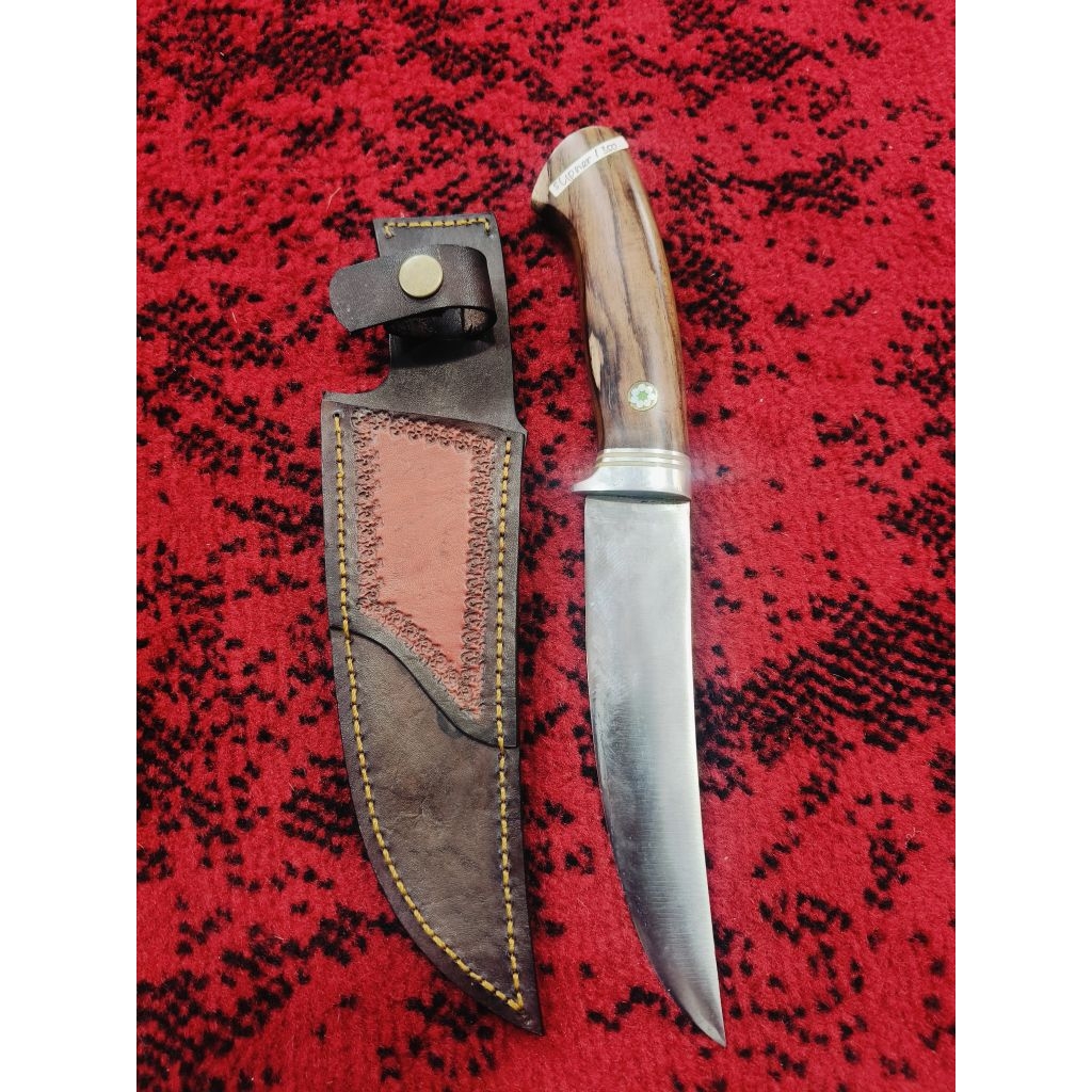 (GPX-38) Handycraft zambia kit knife sarung kulit handle kayu sonokeling