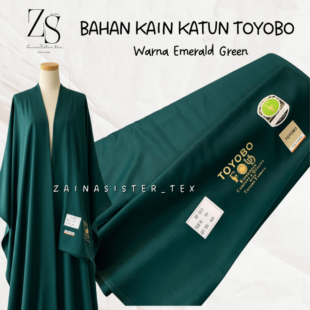 1/2 METER KAIN KATUN TOYOBO PREMIUM ROYAL MIX ORIGINAL RM WARNA EMERALD GREEN SAGE GREEN