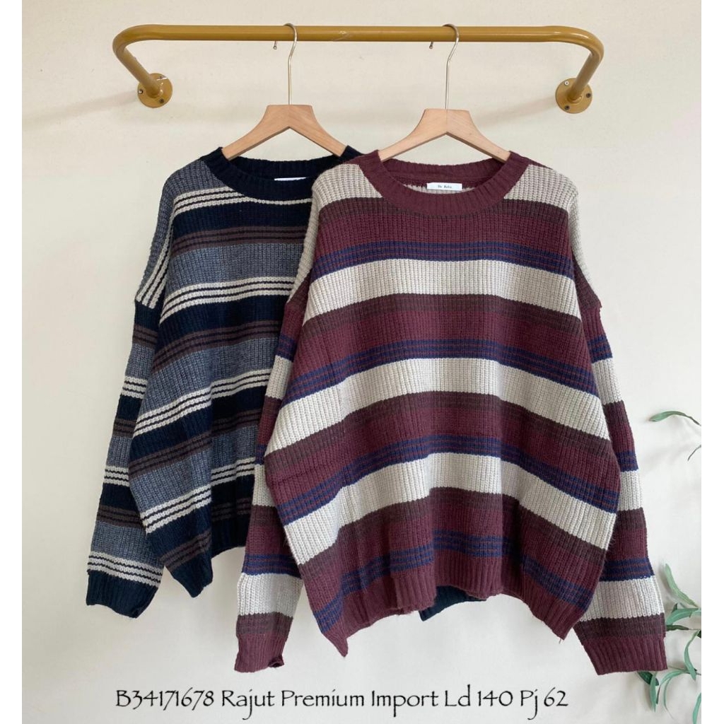 Real pic ORIGINAL dan TERMURAH Atasan Rajut PREMIUM Bangkok IMPORT / Sweater Oversize PREMIUM Bangko
