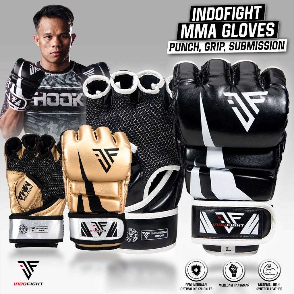 Sarung Tinju MMA Indofight Sarung Tangan MMA UFC Dewasa, Sarung Tangan UFC Mma Gloves Sarung MMA Sar