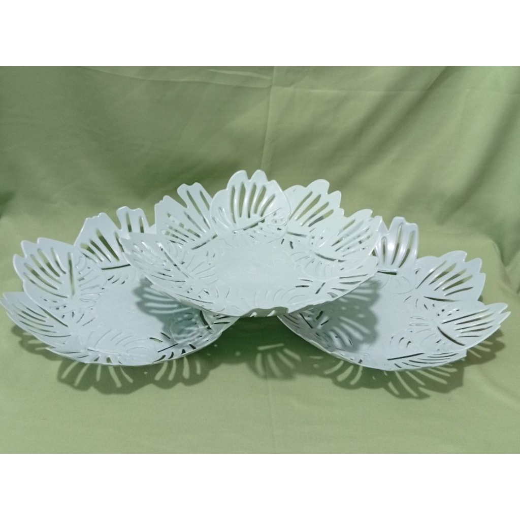 3 PCS WARNA MINT PIRING BUAH PLASTIK MOTIF BUNGA UKURAN JUMBO MURAH MERIAH