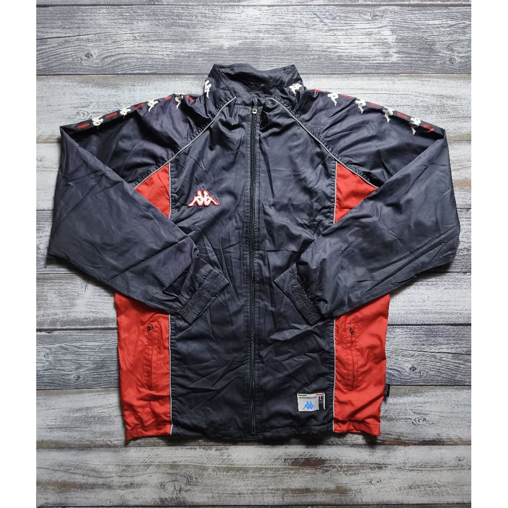 Jaket kappa outdoor windbreaker non hoodie motoran hangout unisex colorblock branded