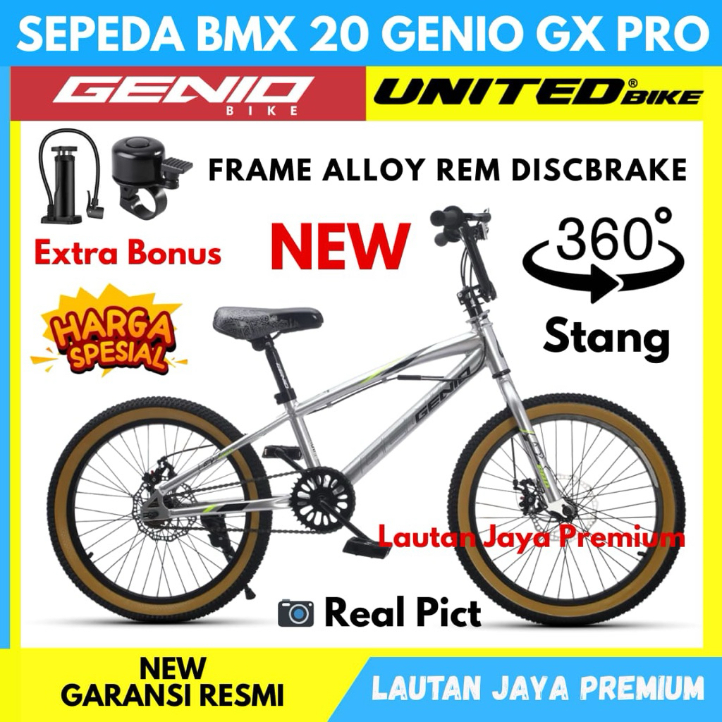Sepeda Anak Laki Laki BMX 20 Genio GX Pro Frame Alloy Rem Discbrake NEW