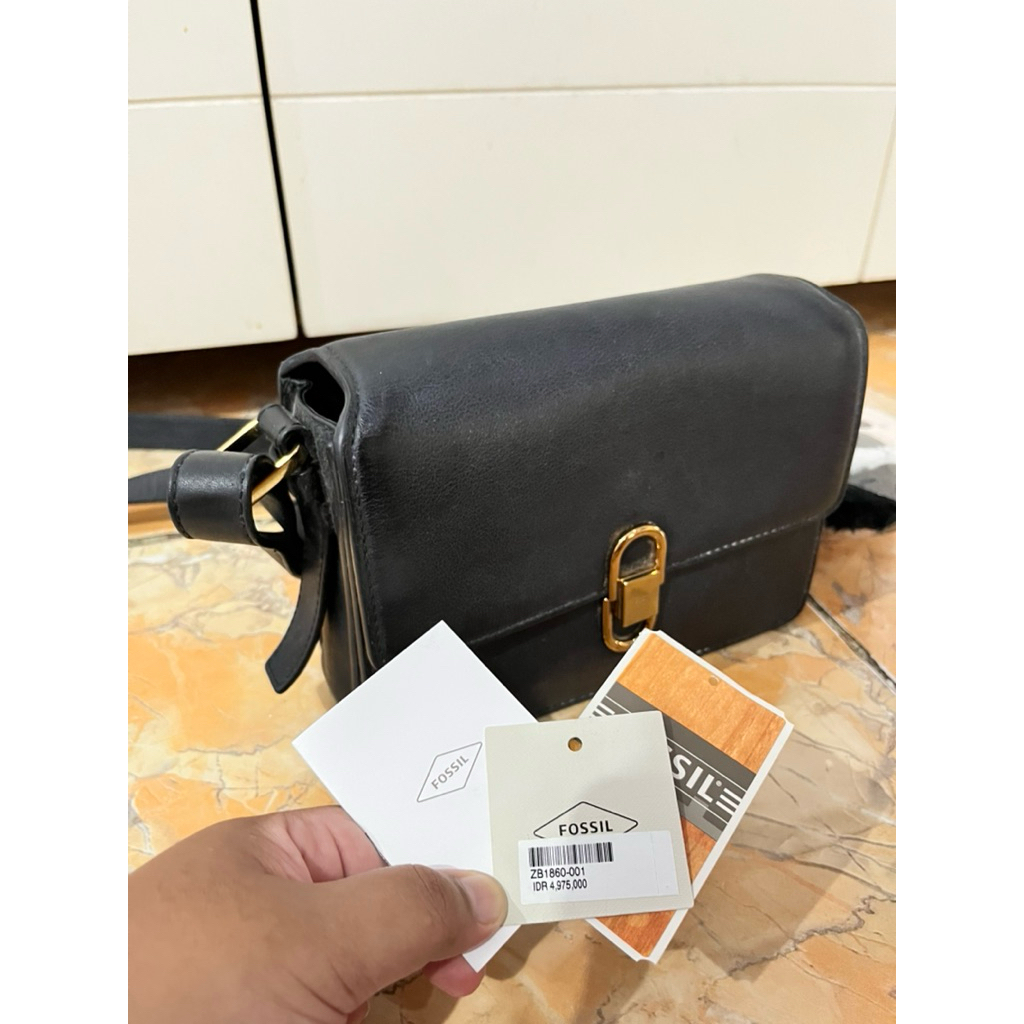 Preloved tas kulit ori Hitam