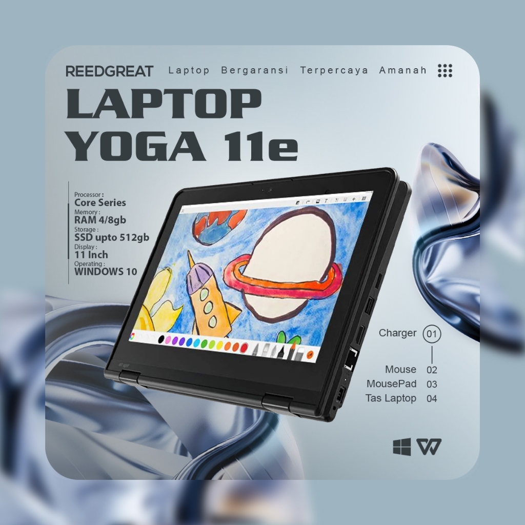 Laptop VIRAL LENOVO YOGA 11e Intel Celeron RAM 8gb SSD 128gb SECOND PABRIK ORIGINAL & BERGARANSI