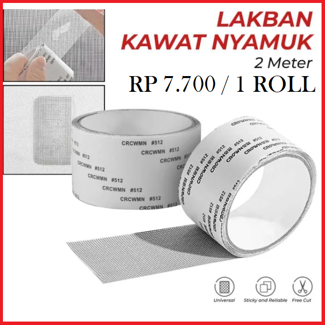 1 ROLL 5 Cm X 2 METER TAMBALAN KAWAT BERLUBANG / Lakban MOSQUITO / Kawat Nyamuk Repair Penutup Penam