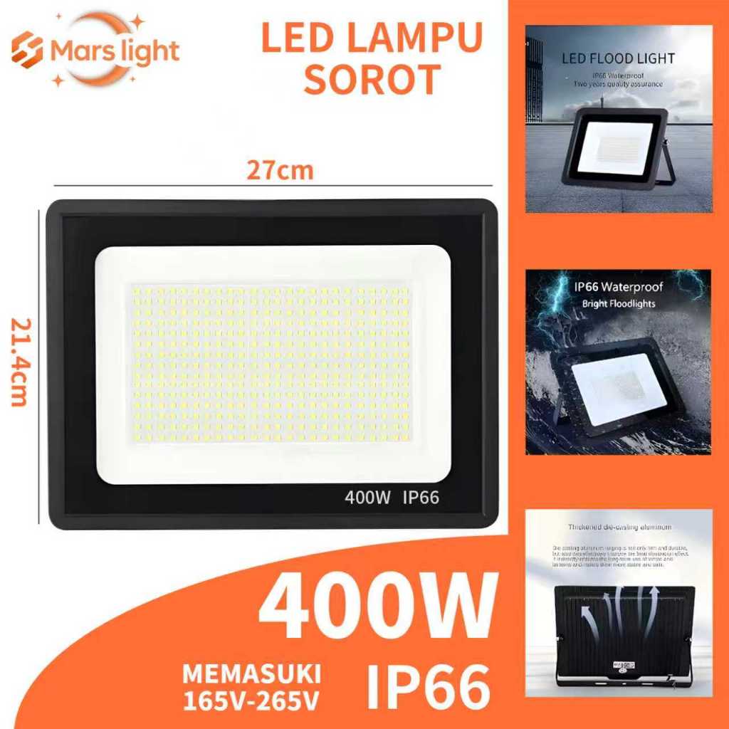 [COD] Lampu Sorot SMD LED 400 watt SNI IP66 Lampu Tembak Floodlight utk Panggung / Outdoor / Taman