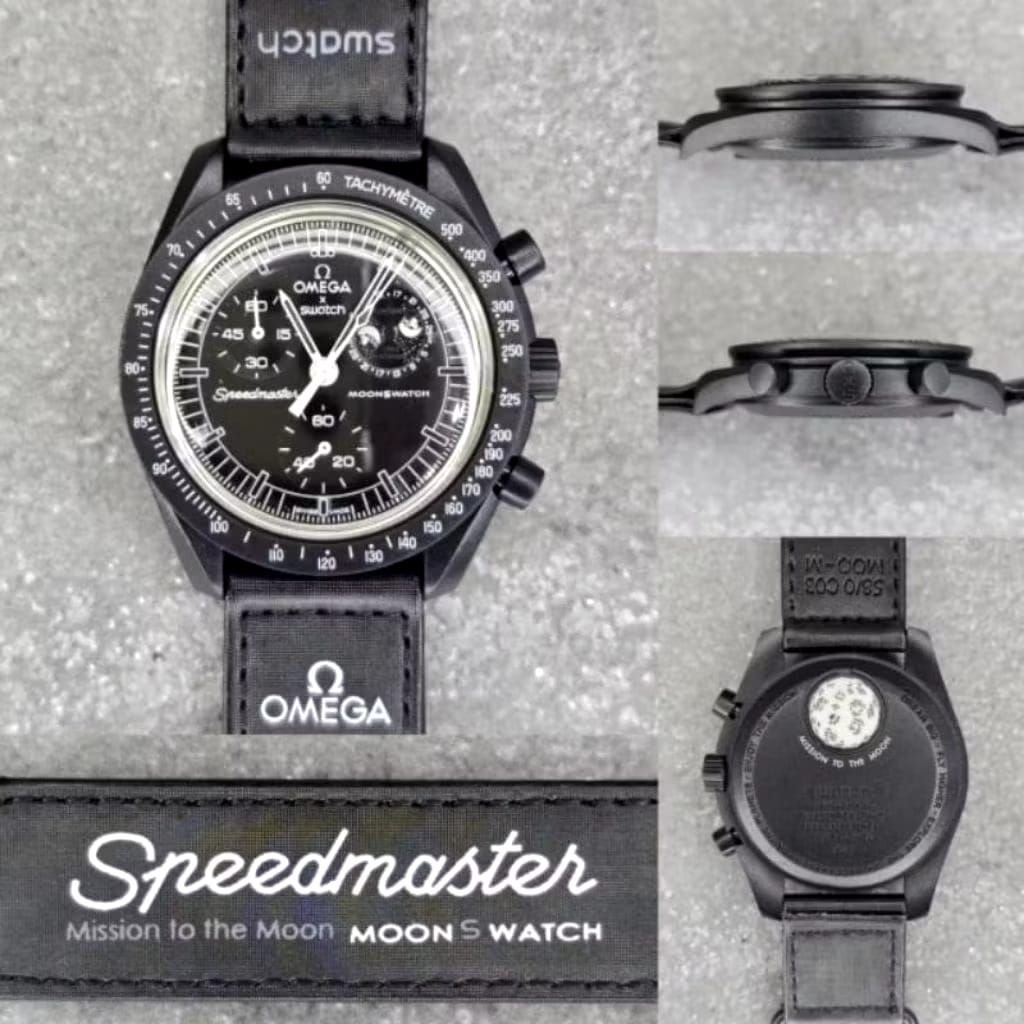 Jam tangan pria OMG X swatch Bioceramic Fullset