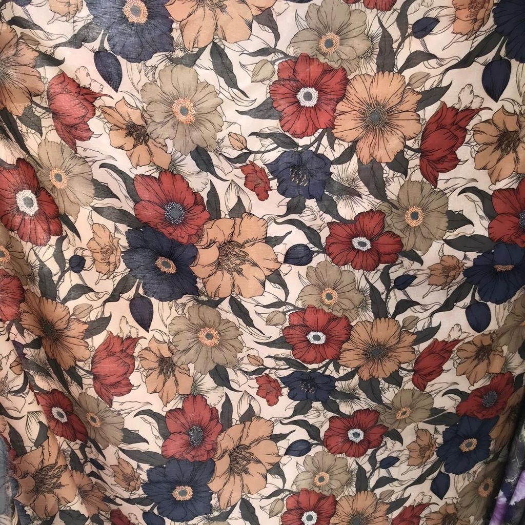 kain katun rayon ~ kain katun rayon motif bunga ~ kain katun rayon motif digital ~ katun rayon motif