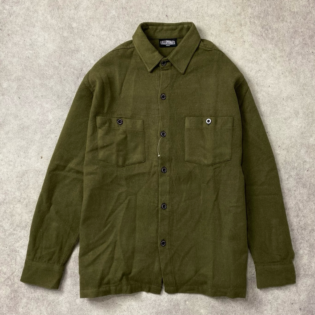 Illuminate Olive Wool Overshirt