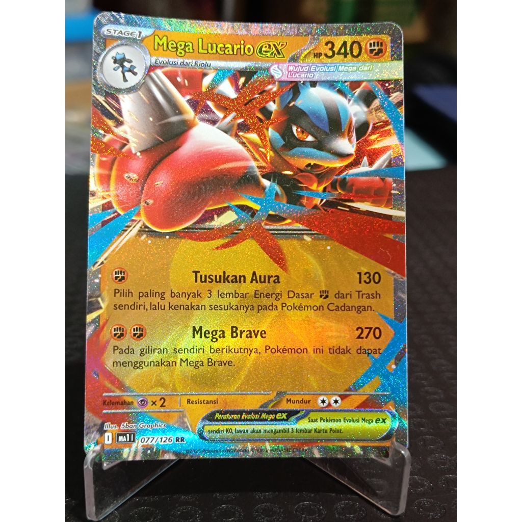 kartu pokemon TCG ori Indonesia Mega Lucario ex RR