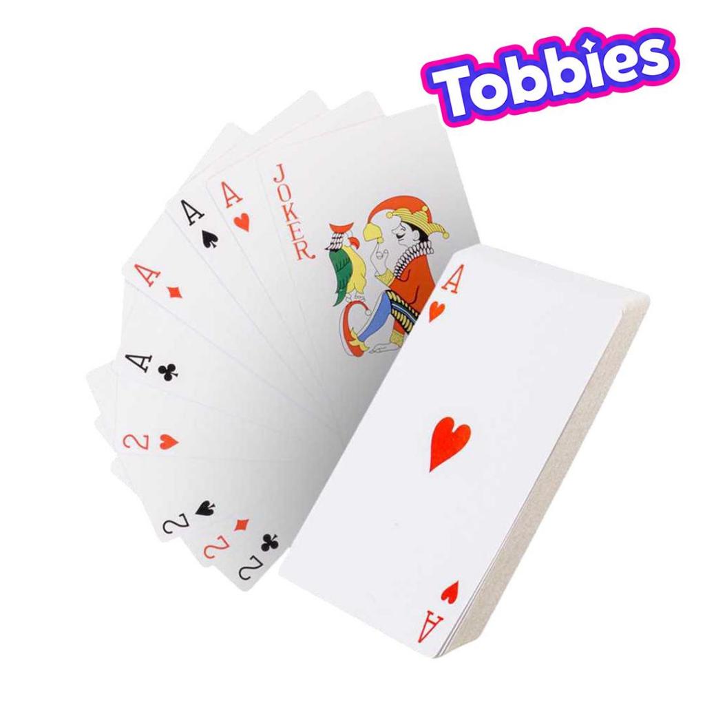 TOBBIES FUN SHOP Kartu Remi Poker Big Size Jumbo 10.2 x 16.3 cm Kertas Berkualitas Full Set 13 Kartu