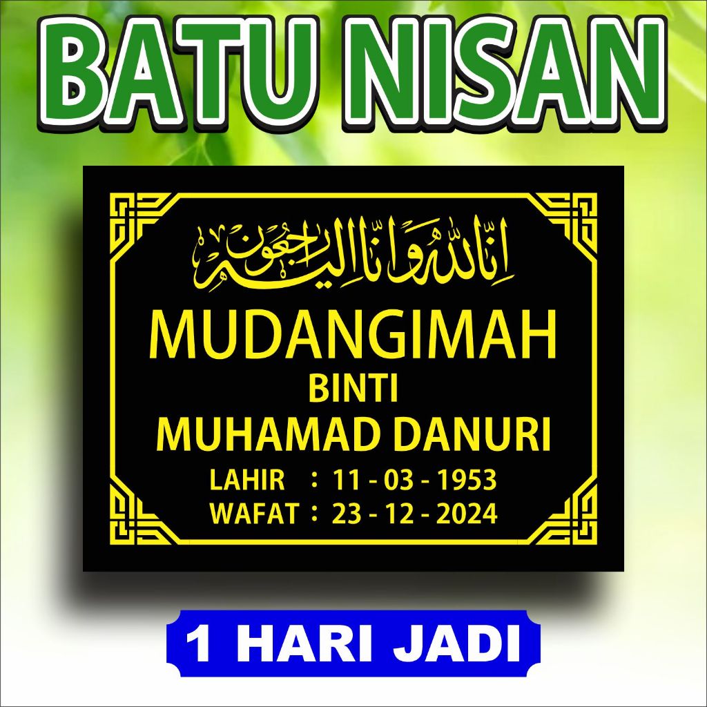 ( PROMO MURAH ) batu nisan ASLI granit / nisan / nama almarhum / batu nisan bayi / Maesan granit / n