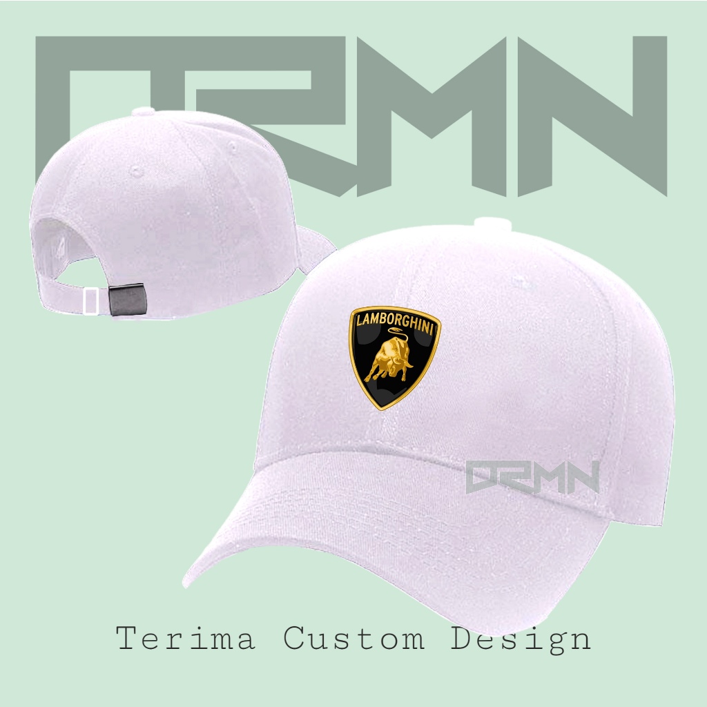 DRMN topi BASEBALL sablon dtf LAMBORGHINI unisex custom design suka suka premium bisbol