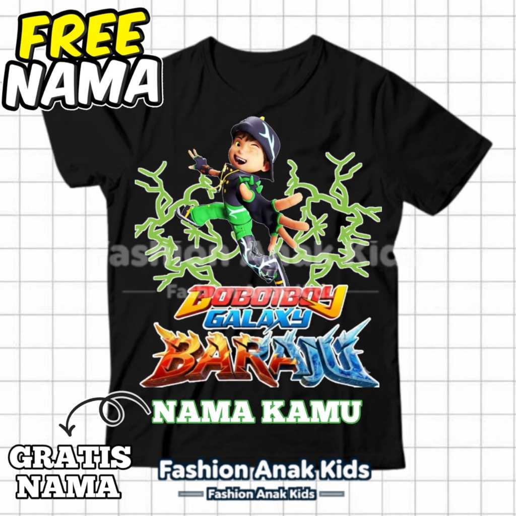 (BISA COD) KAOS ANAK T-SHIRT ANAK UNISEX LOGO KARAKTER BOBOIBOY GALAXY BARAJU DURI BAJU T-SHIRT ANAK