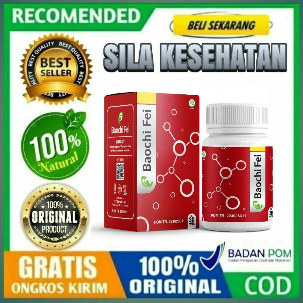 BAOCHI FEI KAPSUL ORIGINAL ASLI BAOCHI FEI OBAT HERBAL PARU PARU KOLESTEROL JANTUNG BPOM AMAN