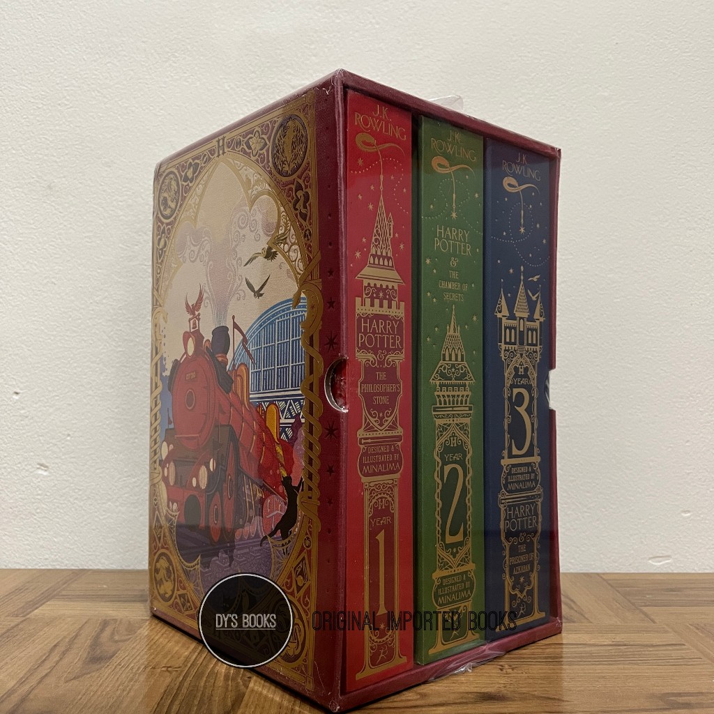 [EN Ori] [HC UK] Harry Potter MinaLima Edition Book 1 - 3 (The Philosopher's Stone, The Chamber of S