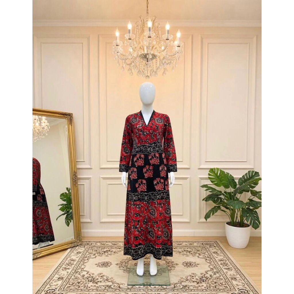 Daster Panjang Gamis Batik Tuban Kancing Dada