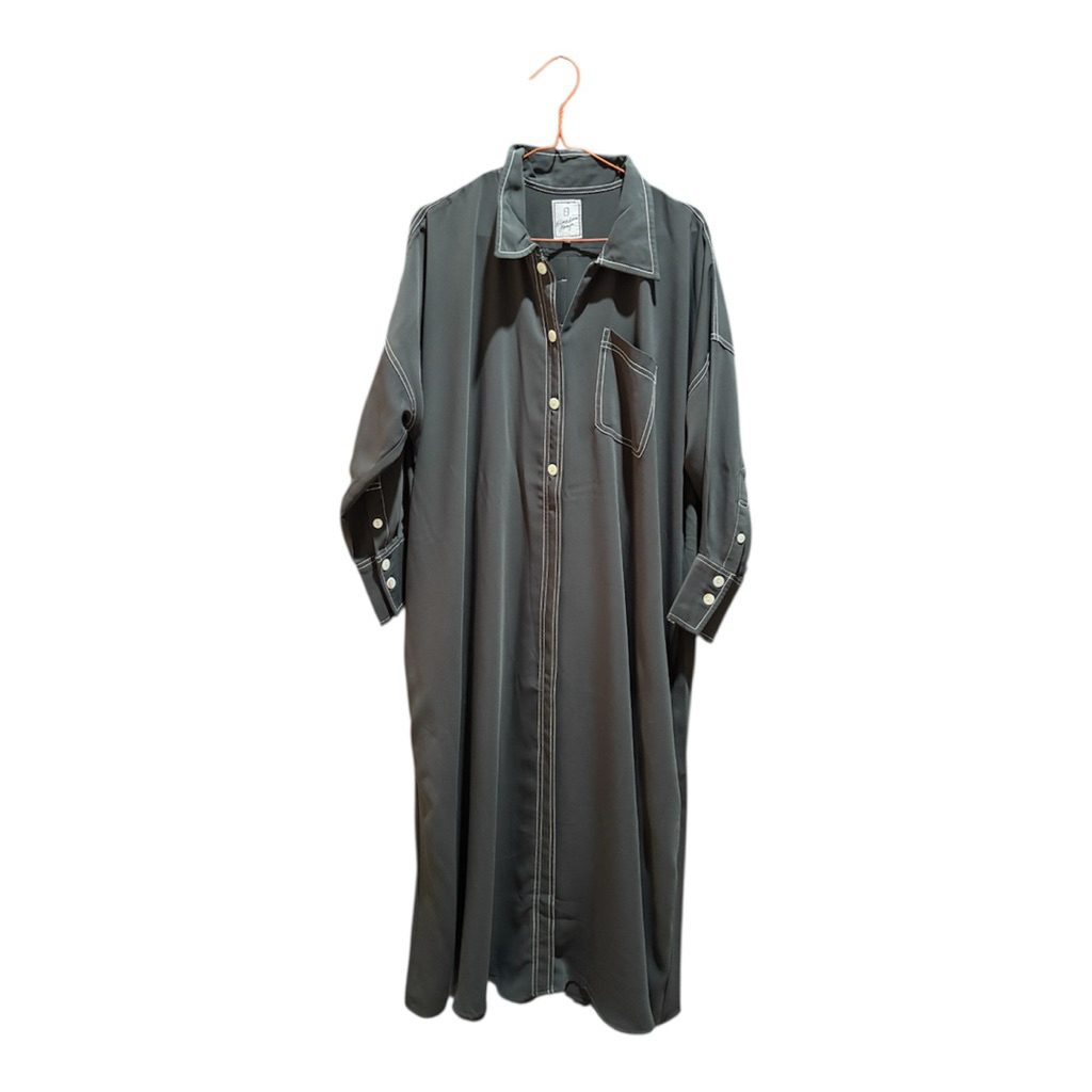 Preloved PL Elmadina Barkha Kemejabaya Pop Abaya Naturabaya