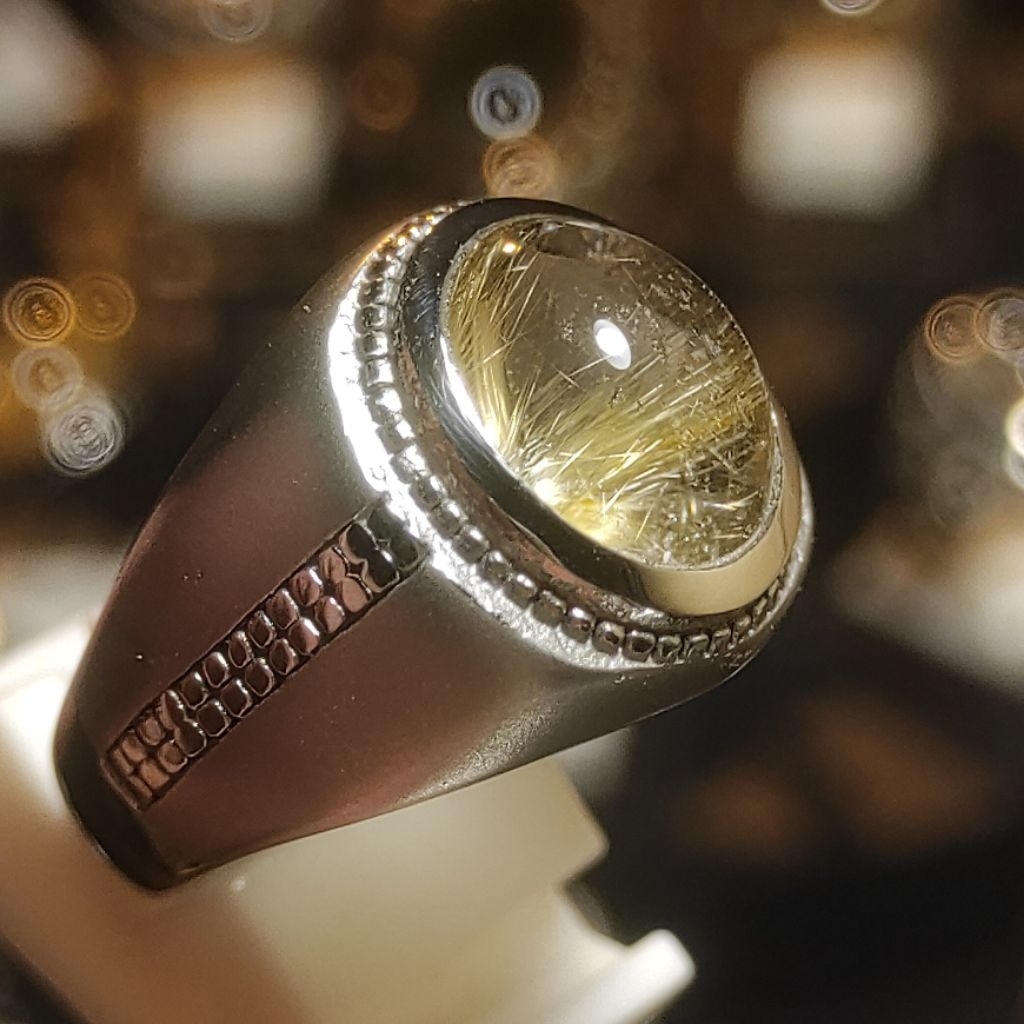 BATU KECUBUNG kinyang RAMBUT EMAS ring size 9