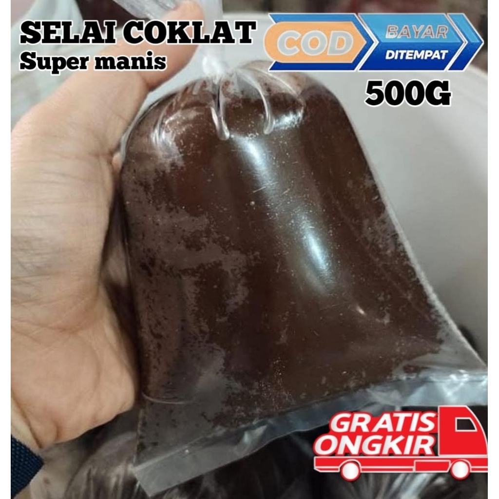 Selai coklat super kenyal manis 500g kemasan box tahan lama varian rasa beragam selai oles cod bayar